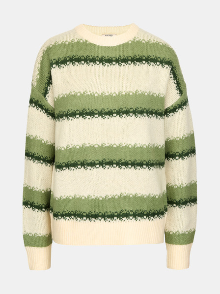 Orsay Zelený dámsky pruhovaný sveter ORSAY