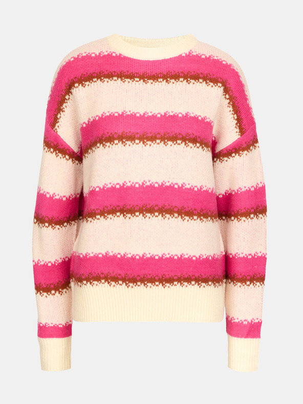 Orsay Ružový dámsky pruhovaný sveter ORSAY