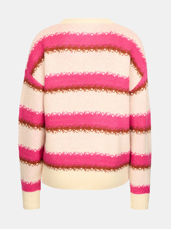 Orsay Ružový dámsky pruhovaný sveter ORSAY