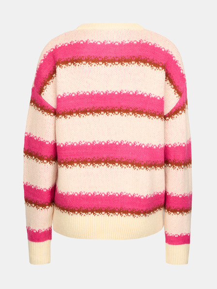 Orsay Ružový dámsky pruhovaný sveter ORSAY