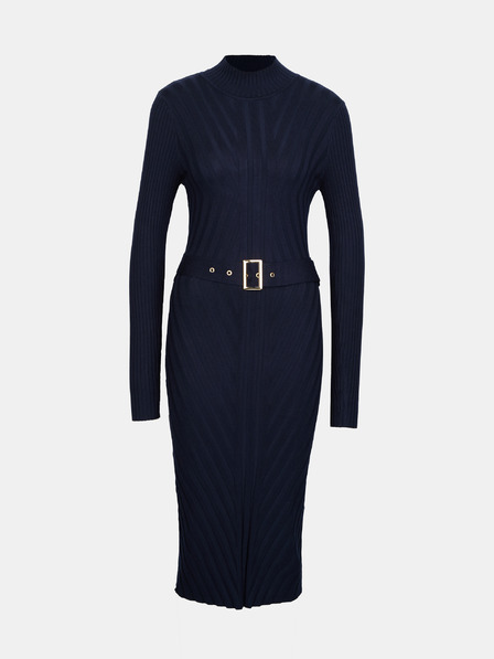 Orsay Tmavomodré dámske midi šaty s opaskom ORSAY