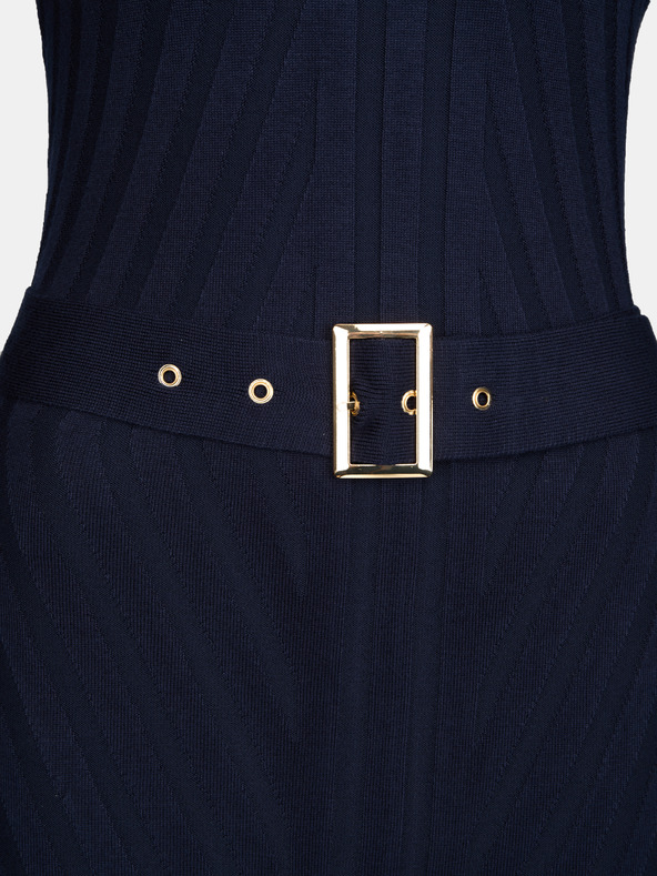 Orsay Tmavomodré dámske midi šaty s opaskom ORSAY