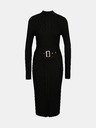 Orsay Čierne dámske midi šaty s opaskom ORSAY