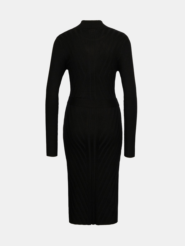 Orsay Čierne dámske midi šaty s opaskom ORSAY