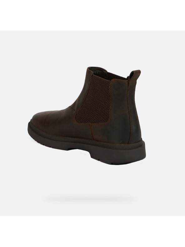 Geox Tmavohnedá pánska členková obuv Geox Calaita
