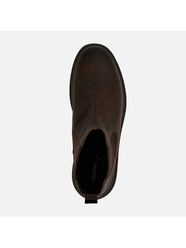 Geox Tmavohnedá pánska členková obuv Geox Calaita