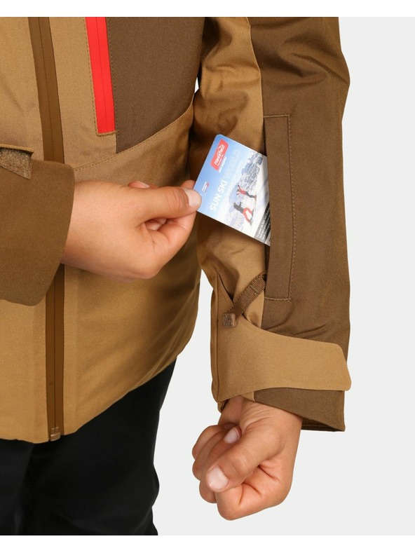 Kilpi Chlapčenská lyžiarska bunda Kilpi DENVER-JB Hnedá