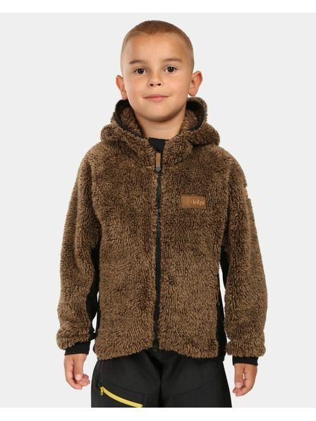 Kilpi Chlapčenská chlpatá fleecová mikina s kapucňou Kilpi NORKA-JB Hnedá