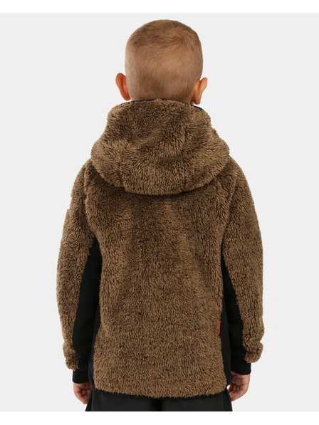 Kilpi Chlapčenská chlpatá fleecová mikina s kapucňou Kilpi NORKA-JB Hnedá