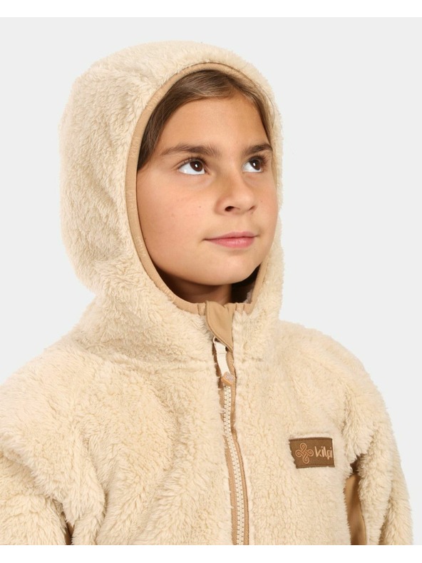 Kilpi Dievčenská chlpatá fleecová mikina s kapucňou Kilpi NORKA-JG Béžová