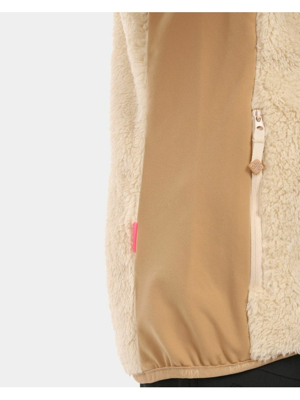 Kilpi Dievčenská chlpatá fleecová mikina s kapucňou Kilpi NORKA-JG Béžová