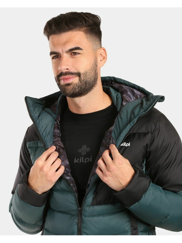 Kilpi Pánska páperová bunda Kilpi GUSS-M Tmavozelená