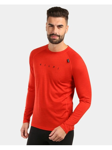 Kilpi Pánske termo tričko z MERINO WOOL s dlhým rukávom Kilpi MAVORA TOP-M Červená