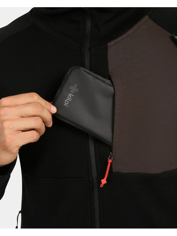 Kilpi Pánsky sveter z merino vlny s kapucňou Kilpi MERINI-M Čierna