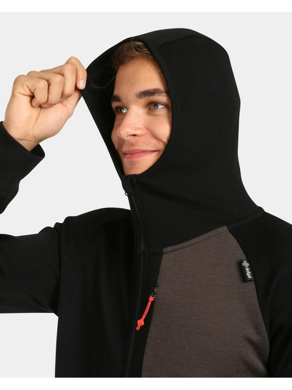 Kilpi Pánsky sveter z merino vlny s kapucňou Kilpi MERINI-M Čierna