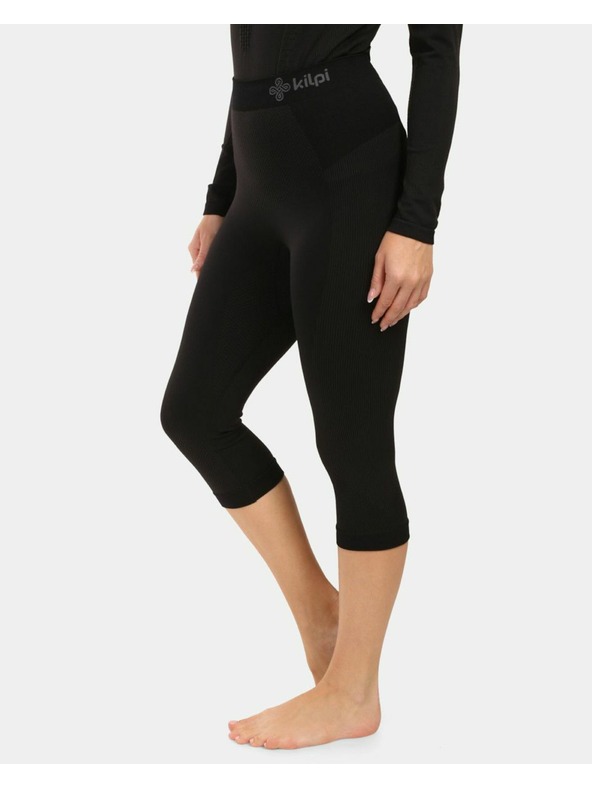 Kilpi Dámske bezšvové 3/4 termo nohavice Kilpi LINE-W Čierna
