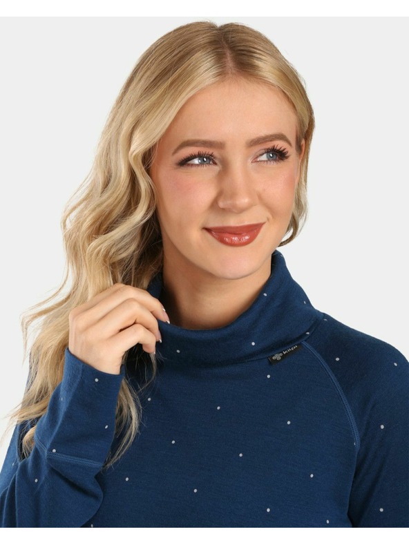 Kilpi Dámsky rolák s dlhým rukávom z merino vlny Kilpi JANNU-W Tmavo modrá