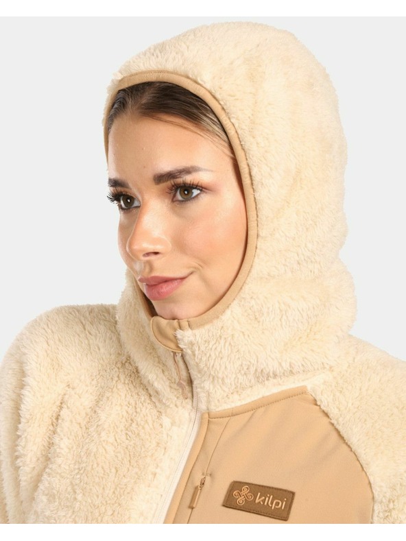 Kilpi Dámska chlpatá fleecová mikina s kapucou Kilpi NORKA-W Béžová