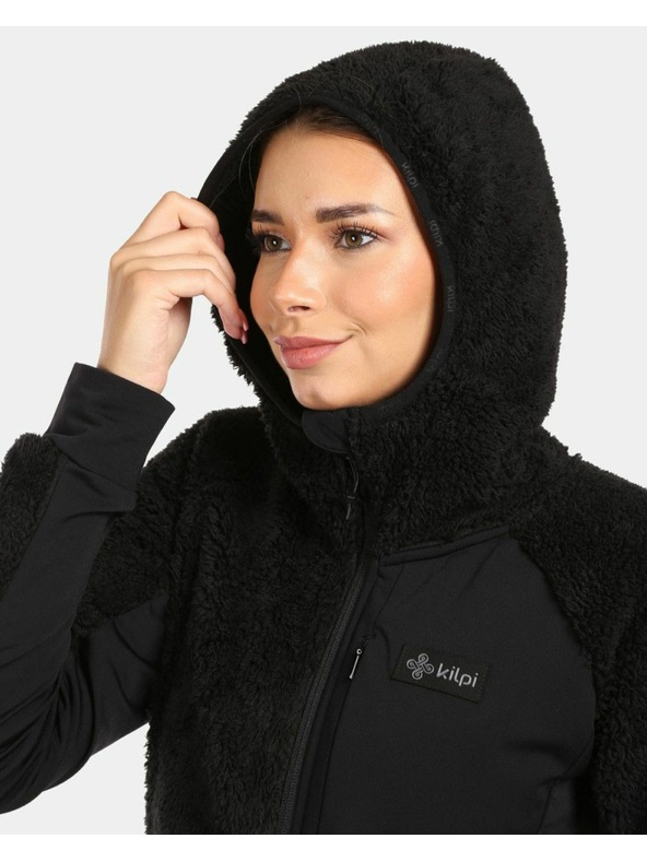Kilpi Dámska chlpatá fleecová mikina s kapucňou Kilpi NORKA-W Čierna