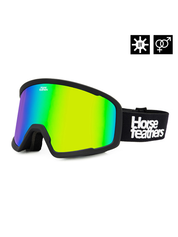 Horsefeathers Snowboardové okuliare Huck - black/mirror green