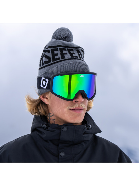 Horsefeathers Snowboardové okuliare Huck - black/mirror green