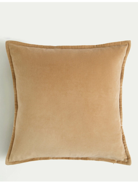 Marks & Spencer Zamatový vankúšik z čistej bavlny Marks & Spencer hnedá