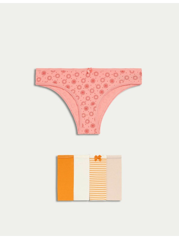 Marks & Spencer Brazílske nohavičky s vysokým podielom bavlny a materiálom Lycra™, 5 ks Marks & Spencer oranžová