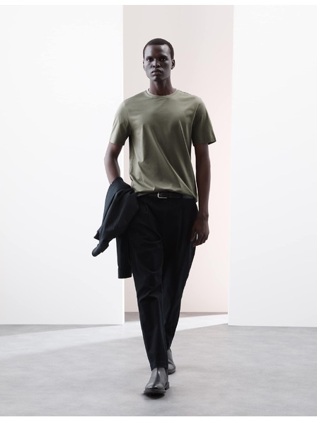 Marks & Spencer Tričko z prémiovej bavlny, úzky strih Marks & Spencer zelená