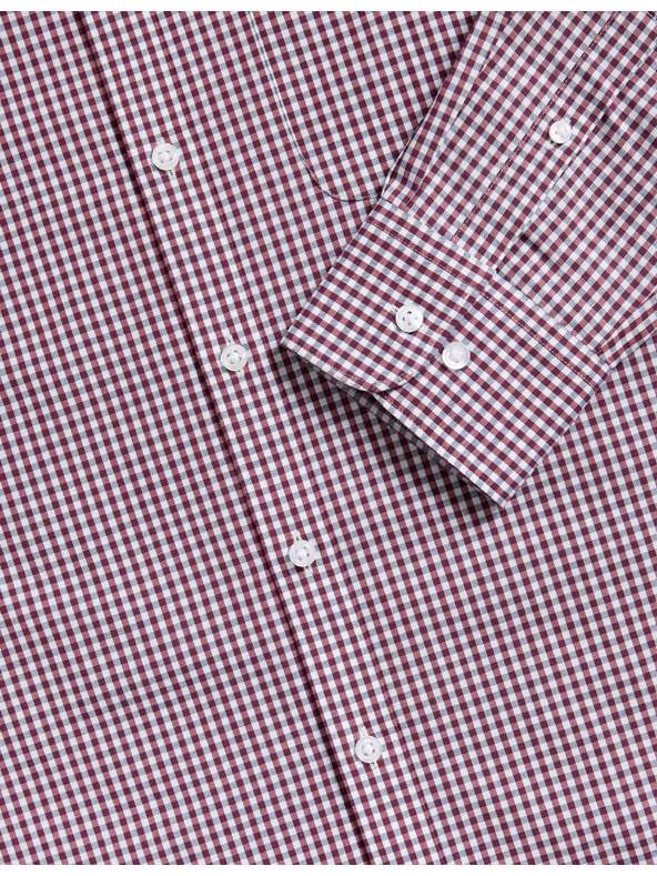 Marks & Spencer Kárované košele normálneho strihu na ľahké žehlenie, 2 ks Marks & Spencer červená