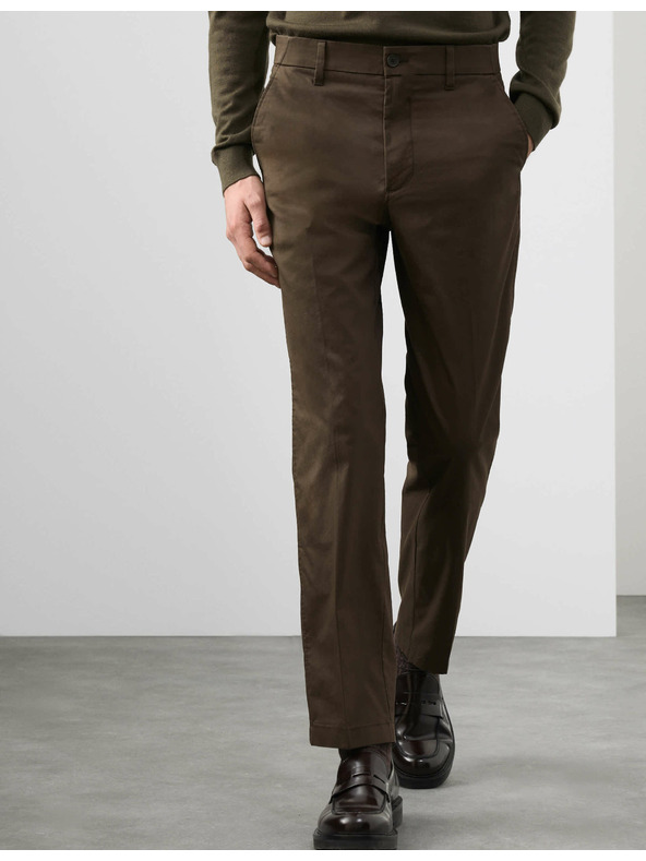 Marks & Spencer Superľahké chino nohavice regular fit Marks & Spencer zelená