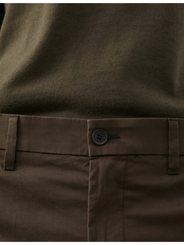 Marks & Spencer Superľahké chino nohavice regular fit Marks & Spencer zelená