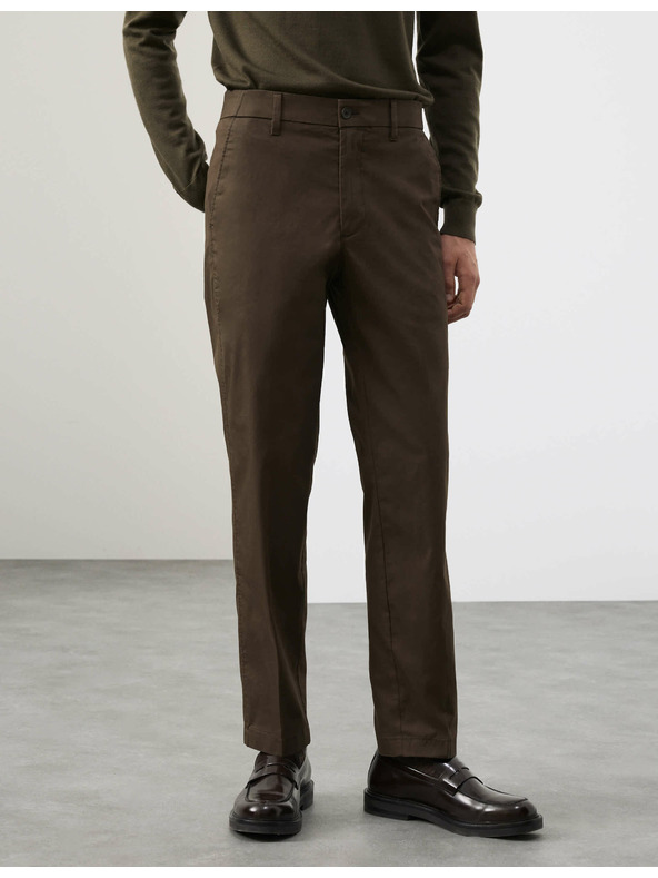 Marks & Spencer Superľahké chino nohavice regular fit Marks & Spencer zelená