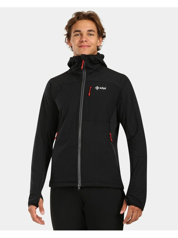 Kilpi Pánska fleecová mikina s kapucou Kilpi FRENI-M Čierna