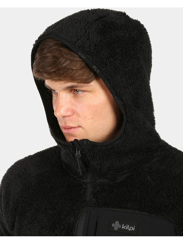 Kilpi Pánska chlpatá fleecová mikina s kapucou Kilpi NORKA-M Čierna