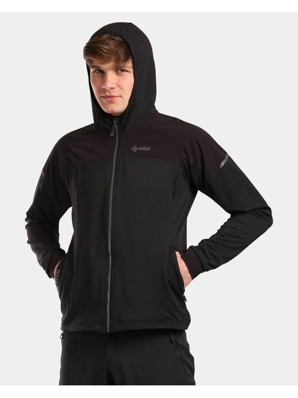 Kilpi Pánska strečová mikina s kapucou Kilpi MEMPHIS-M Čierna