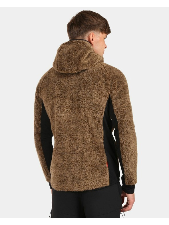 Kilpi Pánska chlpatá fleecová mikina s kapucou Kilpi NORKA-M Hnedá