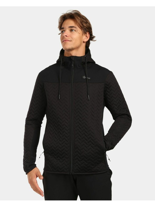 Kilpi Pánska zateplená fleecová mikina s kapucou Kilpi NEVIA-M Čierna