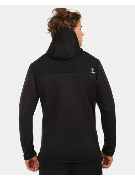 Kilpi Pánska zateplená fleecová mikina s kapucou Kilpi NEVIA-M Čierna