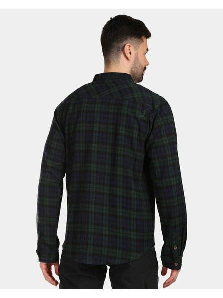 Kilpi Pánska športová flanelová košeľa Kilpi FLANNY-M Tmavo zelená