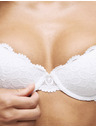 Marks & Spencer Čipková podprsenka Cleo s polovičným košíčkom a kostnicami, veľ. A–E Marks & Spencer biela