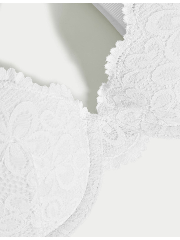 Marks & Spencer Čipková podprsenka Cleo s polovičným košíčkom a kostnicami, veľ. A–E Marks & Spencer biela