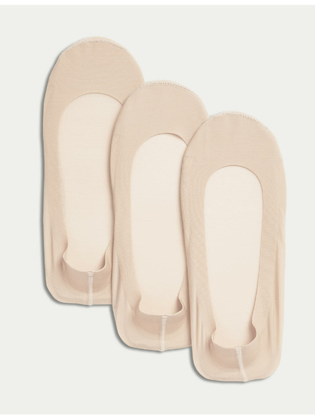 Marks & Spencer 3 ks nízkych ponožiek Marks & Spencer béžová