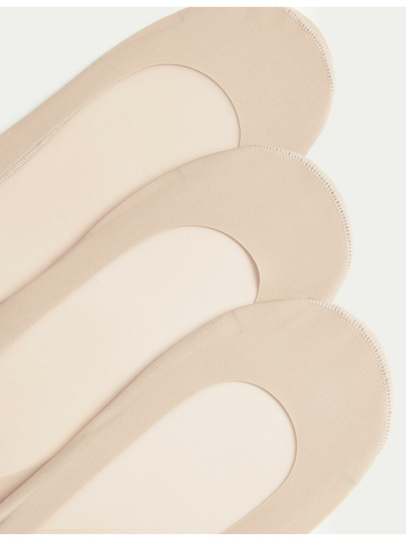 Marks & Spencer 3 ks nízkych ponožiek Marks & Spencer béžová