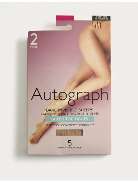 Marks & Spencer Priehľadné pančuchové nohavice, neviditeľné, 5 DEN, 2 ks v balení Marks & Spencer béžová