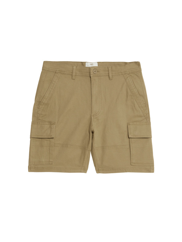 Marks & Spencer Elastické cargo šortky Marks & Spencer hnedá