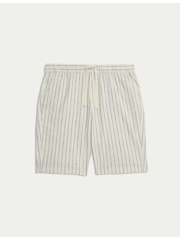 Marks & Spencer Šortky zo zmesi ľanu, s elastickým pásom Marks & Spencer béžová