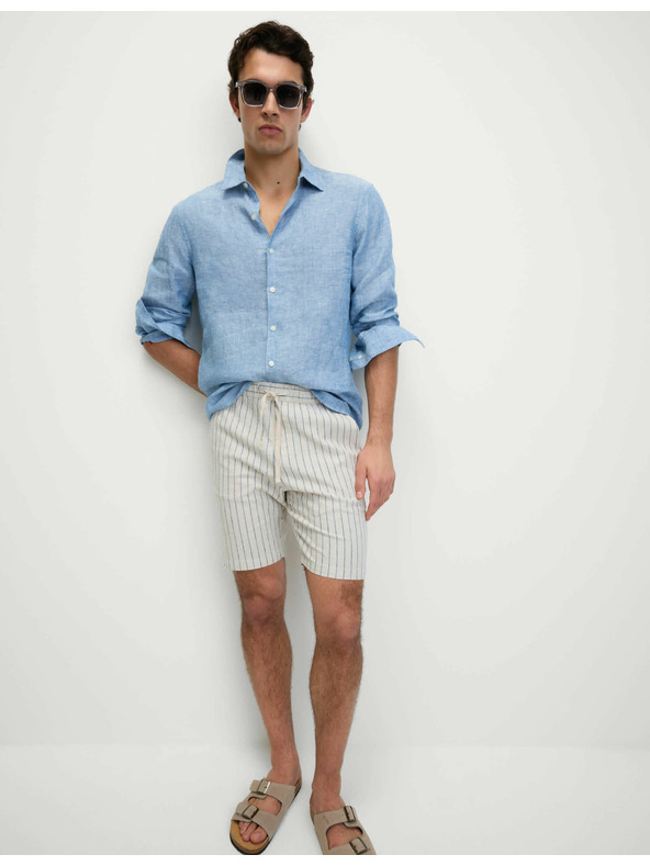 Marks & Spencer Šortky zo zmesi ľanu, s elastickým pásom Marks & Spencer béžová