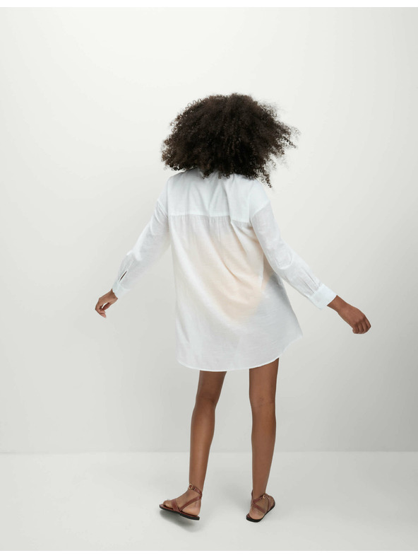 Marks & Spencer Plážová košeľa z čistej bavlny s golierom Marks & Spencer biela