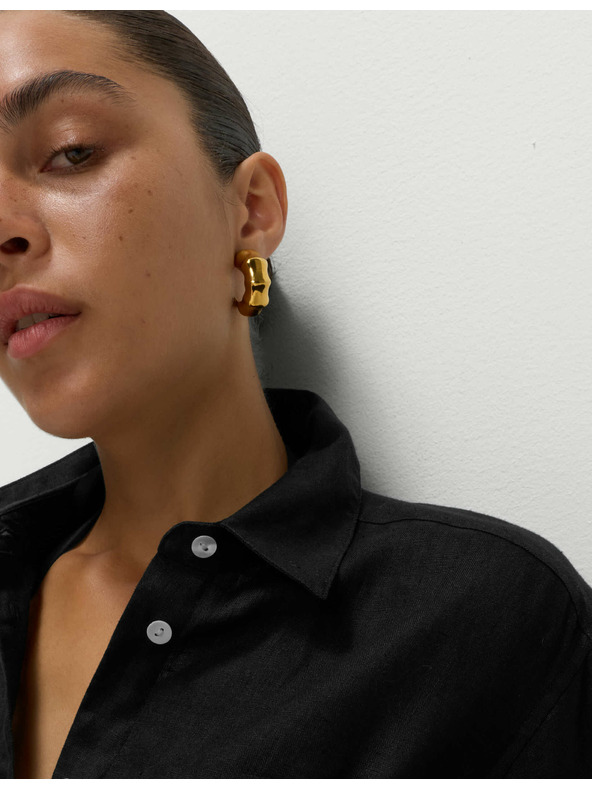 Marks & Spencer Plážová košeľa z čistej bavlny s golierom Marks & Spencer čierna