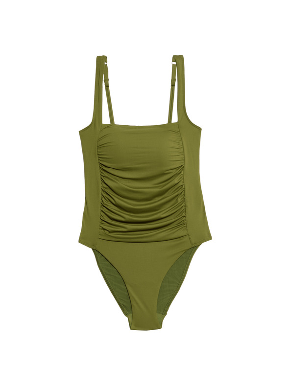 Marks & Spencer Plavky formujúce bruško, s vycpávkami a štvorcovým výstrihom Marks & Spencer zelená